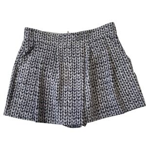 Banana Republic‎ Women's Knit Print Pleated Shorts Size 14 Black White